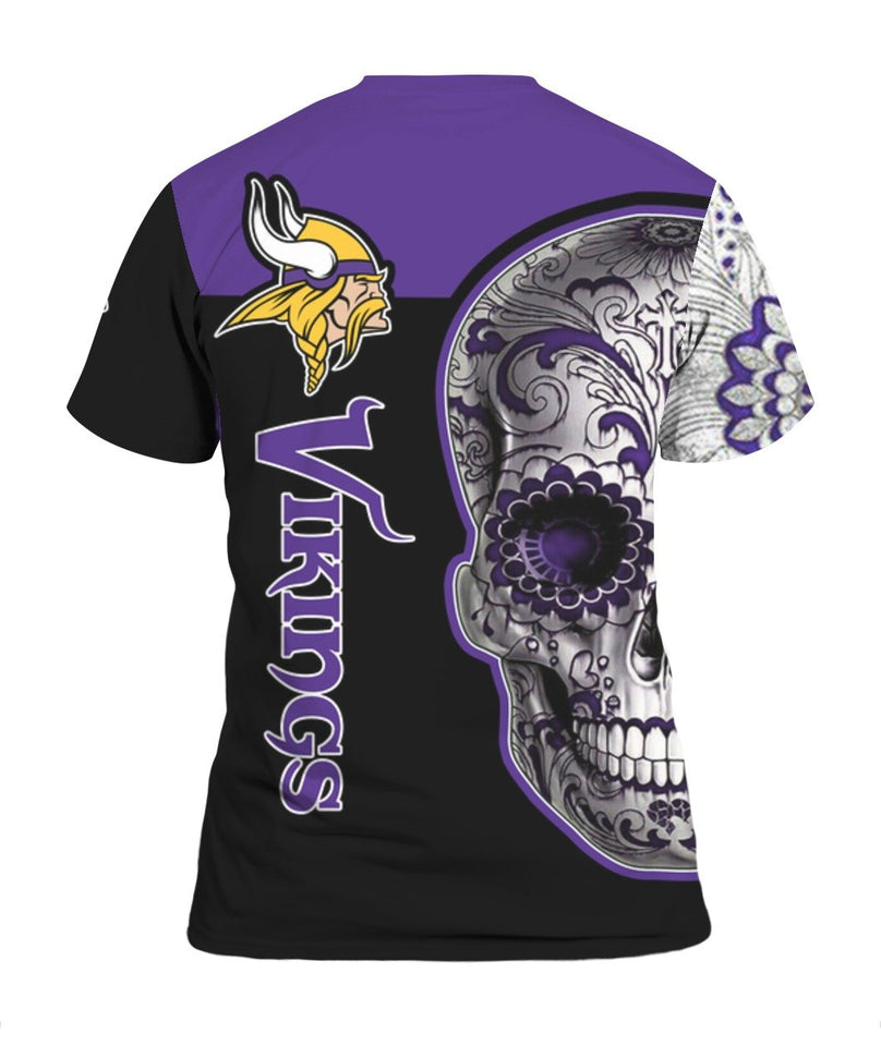 Minnesota Vikings Skull Tee 3D S1129
