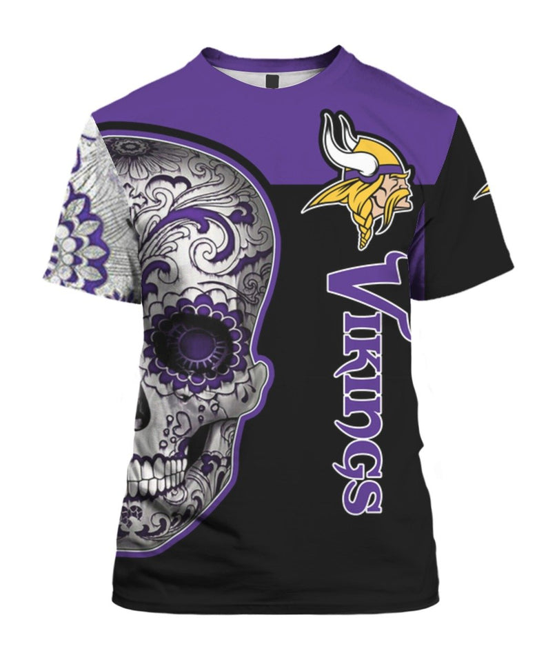 Minnesota Vikings Skull Tee 3D S1129