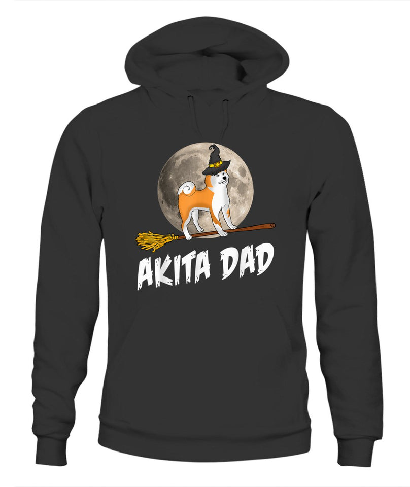Akita Dad Funny Halloween Couple Matching T Shirt D1035