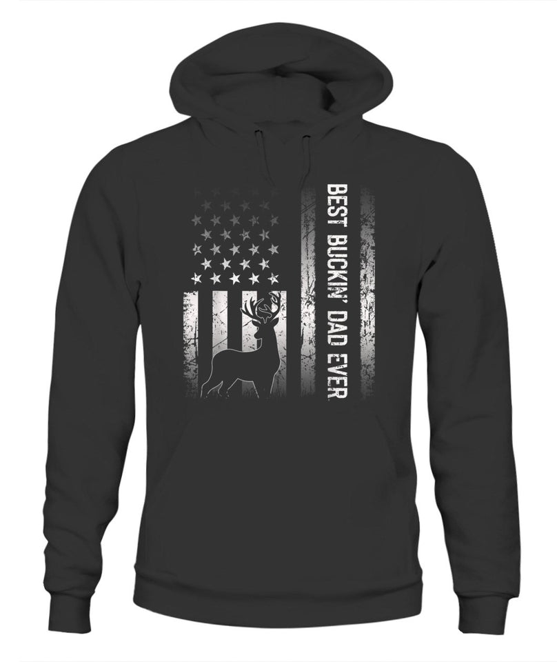 Best Buckin Dad Ever American Flag Gift for Fathers Day Tee Shirt
