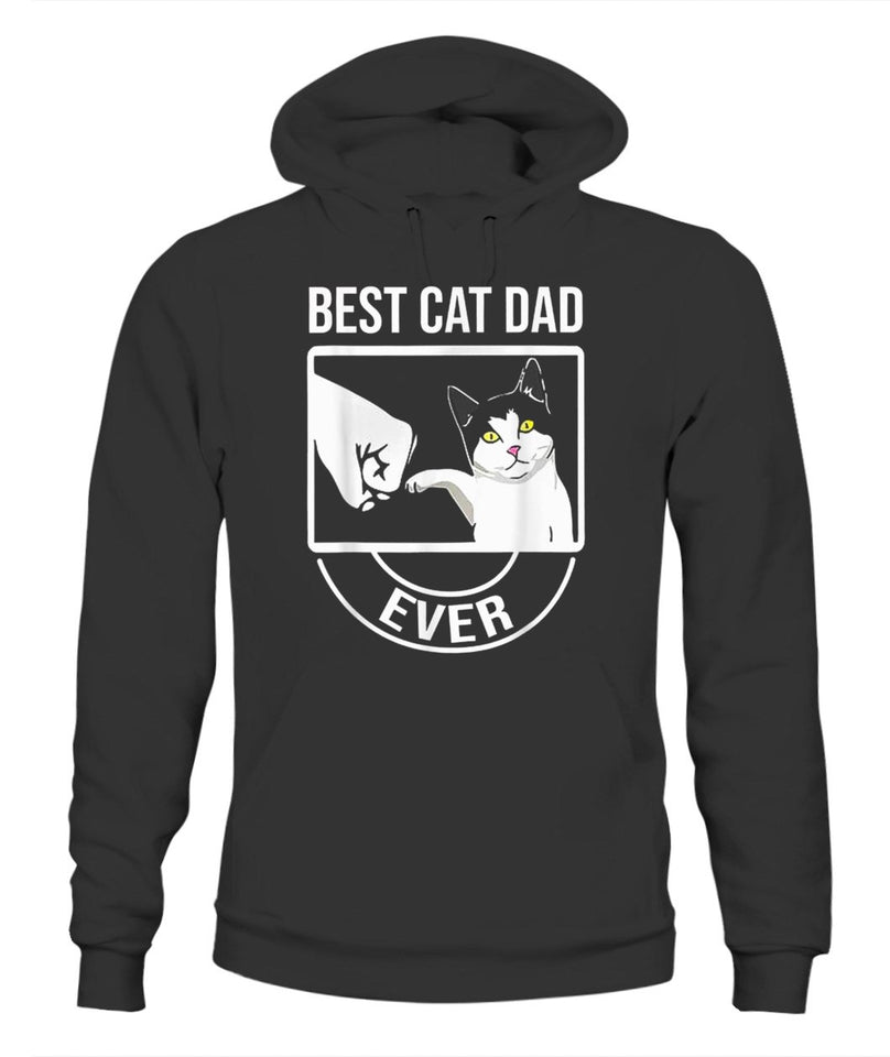 Best Cat Dad Ever Funny Paw Kitten Cat Fist Bump Tee Shirt