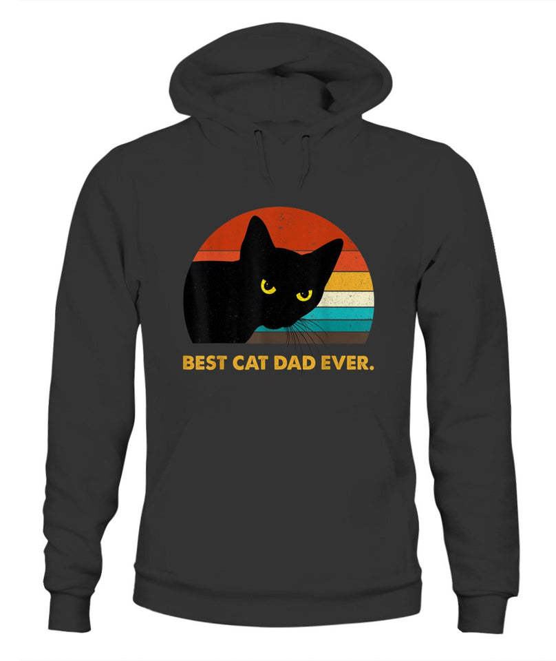 Best Cat Dad Ever Vintage Mens Tshirt Black Cat Daddy Tee
