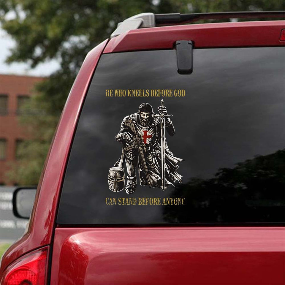 He Who Kneels Before God Decal for Boat Funny Memes Number Jesus - Faith / Religious die-cut waterproof vinyl sticker decal