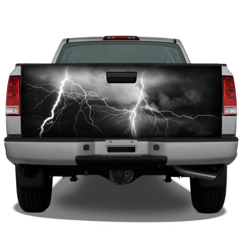 Lightning Storm Black Sky Tailgate Wrap Tailgate Wrap Sticker Decals For Trucks