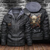 Skull Leather Jacket LJ1049 - Camellia Print