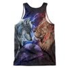 [sk0439-auh-ptd] lion Wolf 3D Unisex Hoodies - Camellia Print