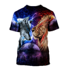 [sk0439-auh-ptd] lion Wolf 3D Unisex Hoodies - Camellia Print