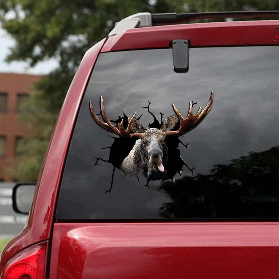 [sk1336-snf-tnt]-moose-deer-crack-sticker-hunting-lover