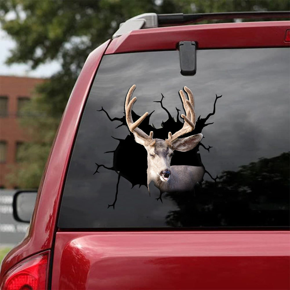 [sk1333-snf-tnt]-mule-deer-crack-sticker-hunting-lover