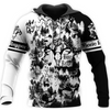 PL442 BONE REAPER BLACK AND WHITE 3D ALL OVER PRINTED SHIRTS
