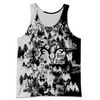 PL442 BONE REAPER BLACK AND WHITE 3D ALL OVER PRINTED SHIRTS