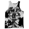 PL444 BONE REAPER BLACK AND WHITE 3D ALL OVER PRINTED SHIRTS