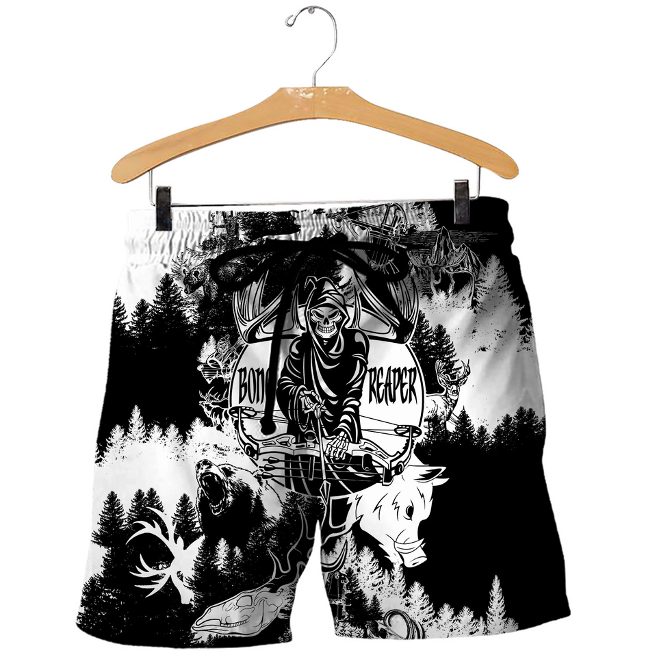 PL444 BONE REAPER BLACK AND WHITE 3D ALL OVER PRINTED SHIRTS