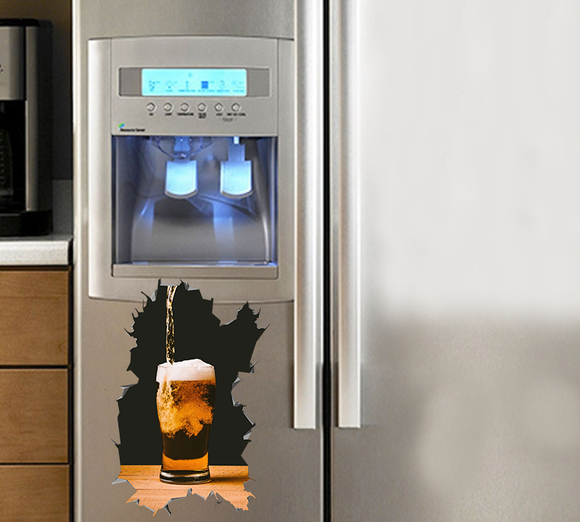 [sk0289-snf-ptd] Drink Beer fridge sticker - Camellia Print
