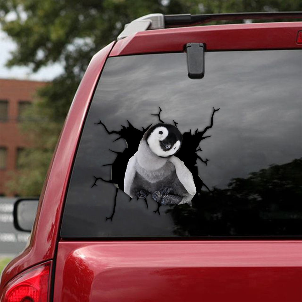 [sk0632-snf-tpa]-penguin-crack-sticker-animals-lover