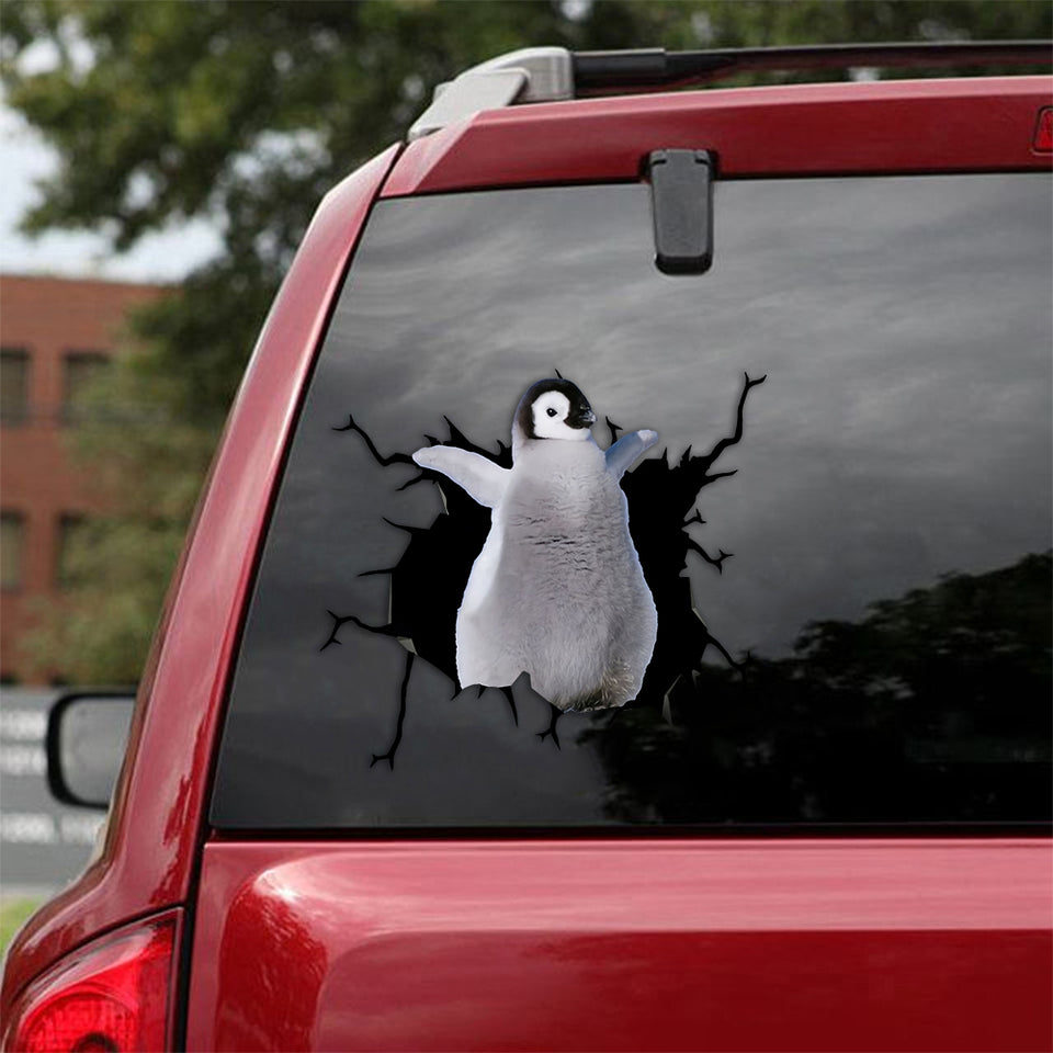 [sk0633-snf-tpa]-penguin-crack-sticker-animals-lover