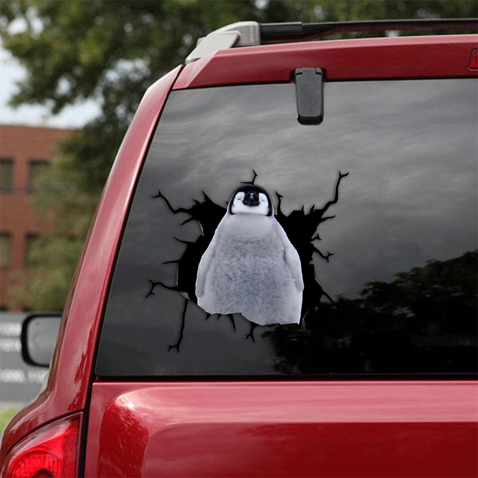 [sk0631-snf-tpa]-penguin-crack-sticker-animals-lover
