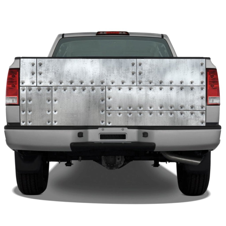 Riveted Metal Distressed Tailgate Wrap Tailgate Sticker Wrap Decals For Trucks