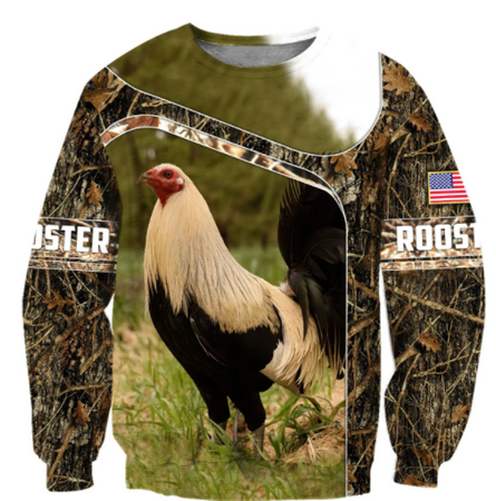 Love Rooster All 3D Over Printed 3
