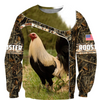 Love Rooster All 3D Over Printed 3