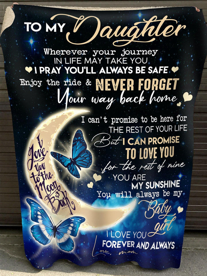 To My Daughter Fleece Blanket - Camellia Print