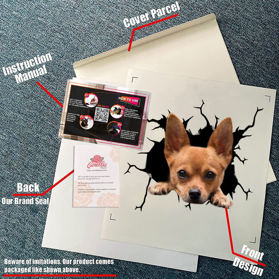Funny Chihuahua Head Decal Funny Vinyl Car Decals Waterproof