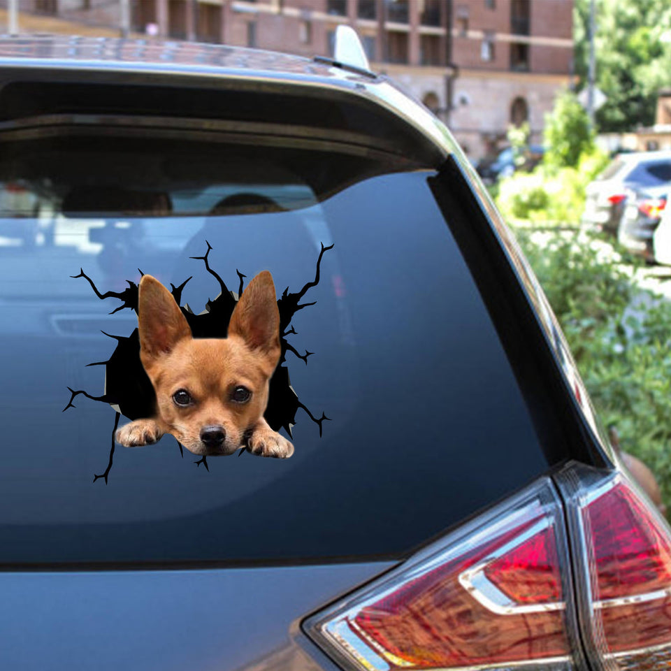 Funny Chihuahua Head Decal Funny Vinyl Car Decals Waterproof