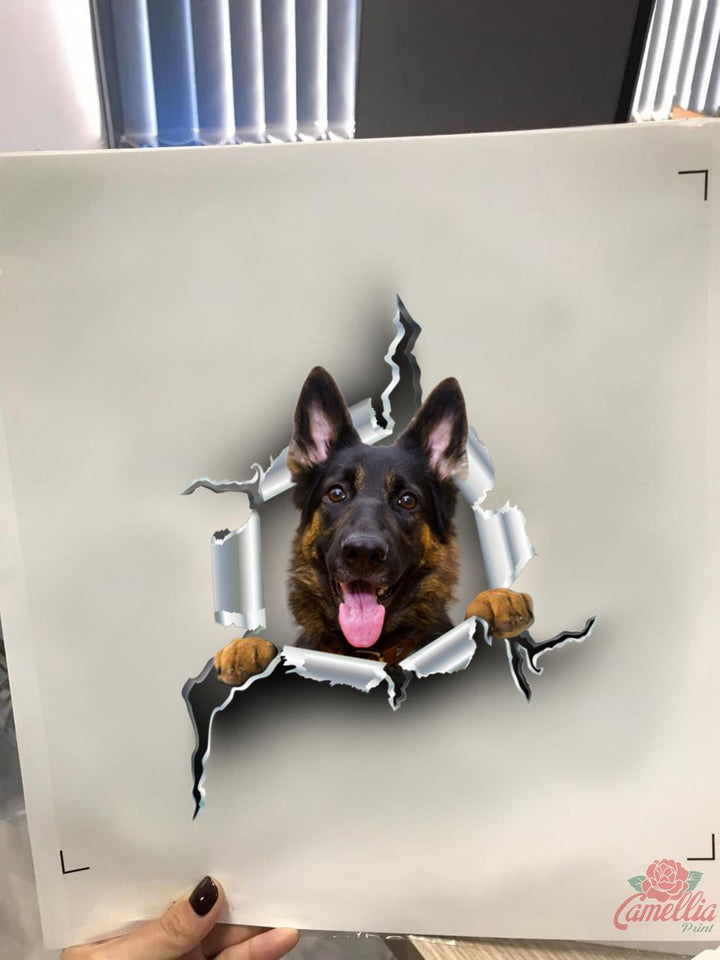 Funny German Shepherd Toilet Stickers for Water Bottle Lovable