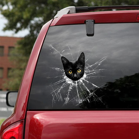 Funny Black Cats Crack Stickers for Scrapbooking Happy Vinyl