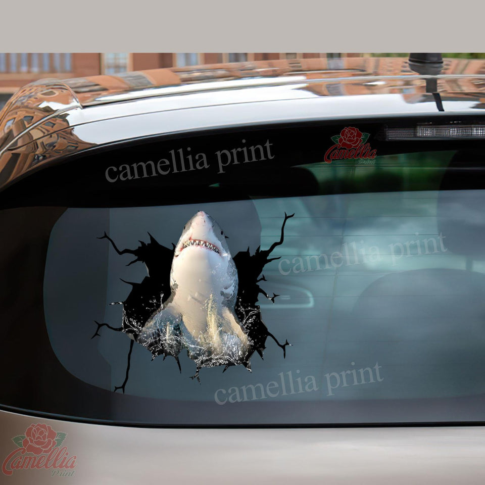 Funny Sharks Crack Animal Sticker Design Your Cute Jeans Vinyl