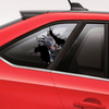 [sk0313-snf-ptd] Funny doberman crack car Sticker dogs Lover - Camellia Print
