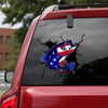 [sk0362-snf-hnd] Bass Fishing Crack Car Sticker Fishing lover - Camellia Print