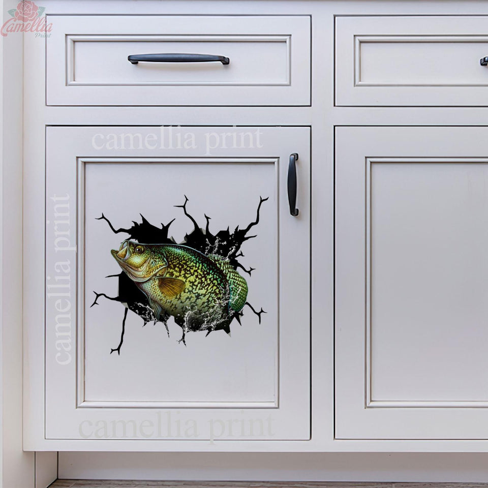 Cappie Fishing Crack Sticker Kawaii Cuteness Overloaded
