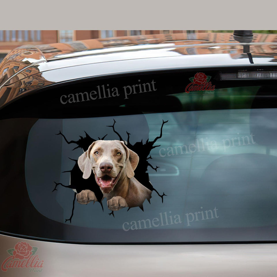 Weimaraners Crack Car Decal Custom the Cutest Computer Stickers