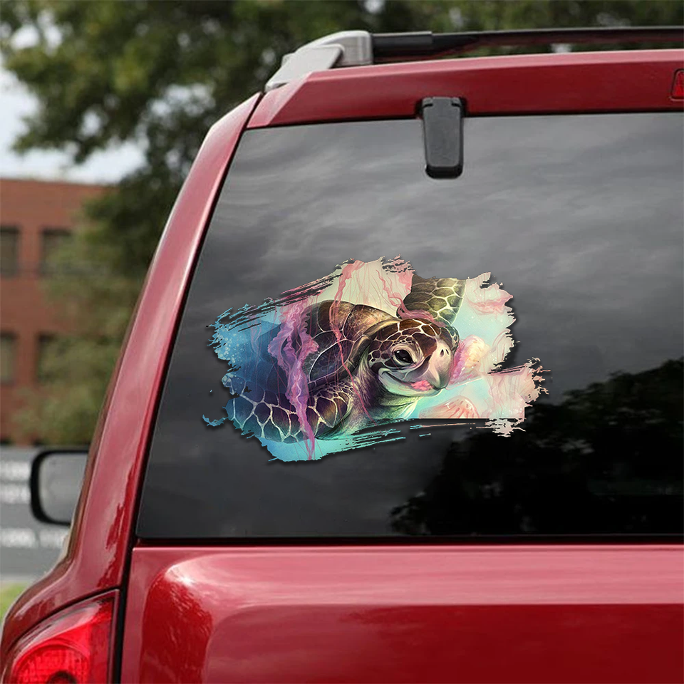 [sk0620-snf-ptd]-sea-turtle-car-sticker-animals-lover