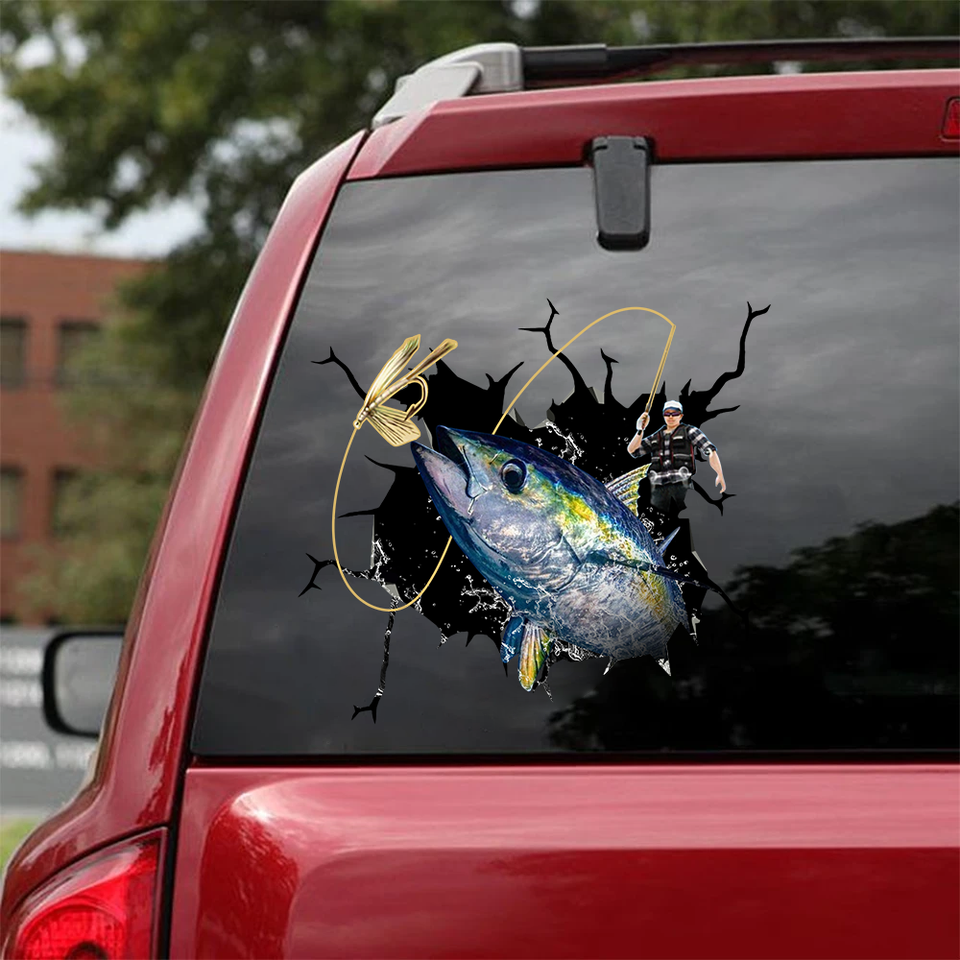 [sk0623-snf-hnd]-bluefin-crack-car-sticker-fishing-lover