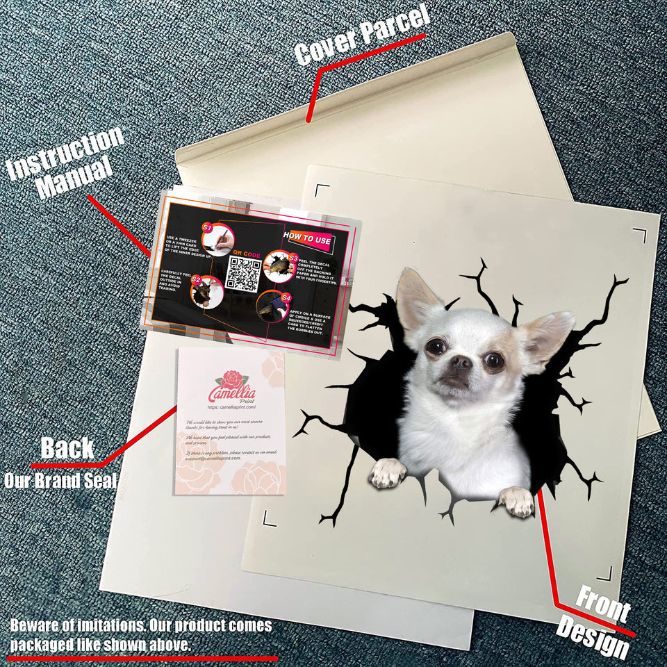 Chihuahua Crack Sticker for Back Window Wiper Nice Outdoor
