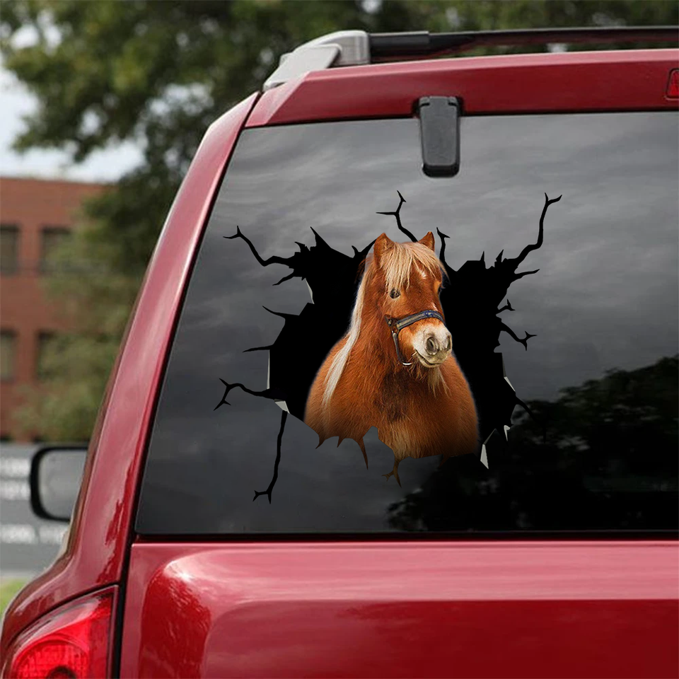 [sk0717-snf-tnt]-pony-crack-sticker-animals-lover