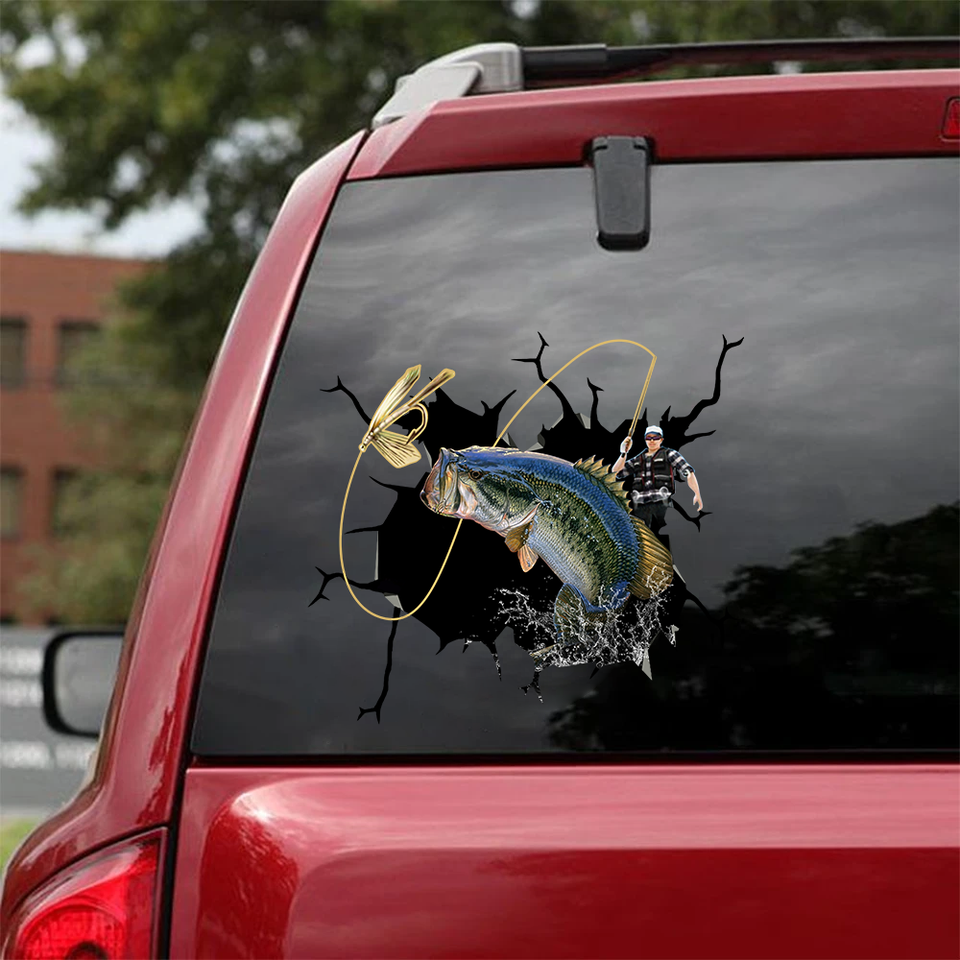 [sk0744-snf-ptd]-bass-fishing-crack-car-sticker-fishing-lover