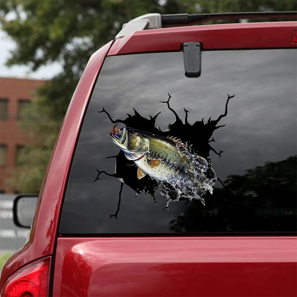 [sk0781-snf-ptd]-bass-fishing-crack-car-sticker-fishing-lover