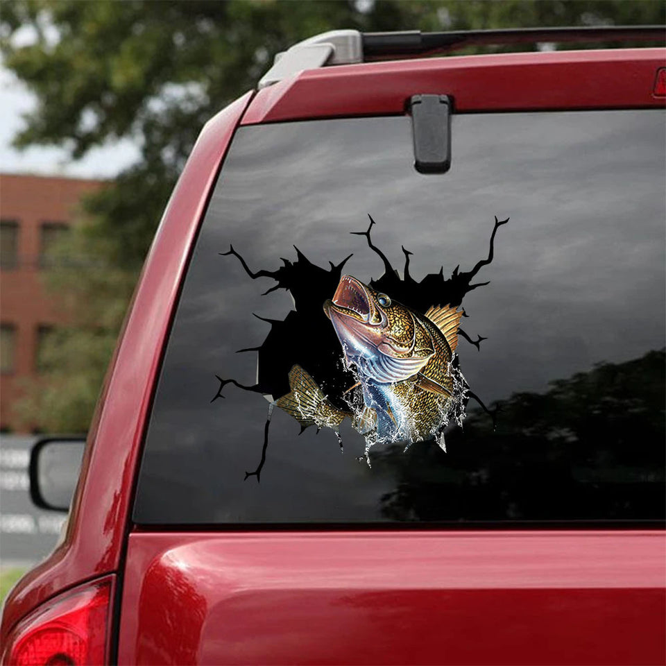 [sk0816-snf-ptd]-walleye-fishing-crack-sticker-fishing-lover