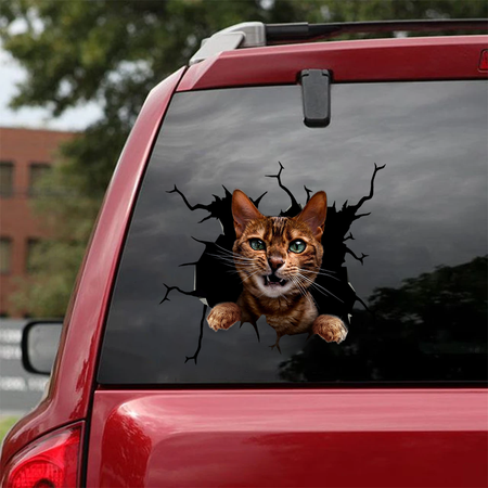 Bengal Cat Crack Decal Sticker Car a Cute Custom Sticker Maker