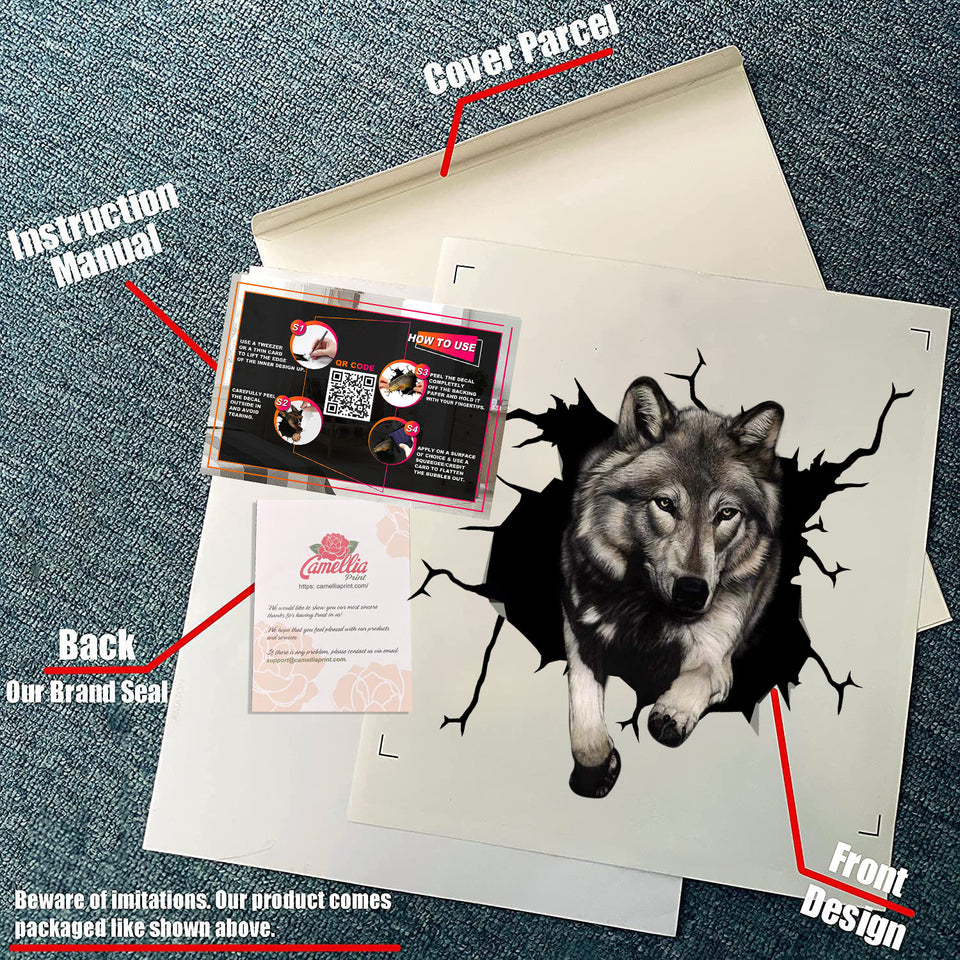 Wolf Crack Sticker Kawaii Cute a Custom Sticker Labels Birthday