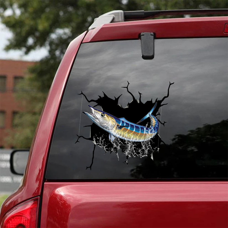 [sk1009-snf-ptd]-spanish-mackerel-crack-sticker-fishing-lover