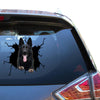 Black German Shepherd Crack Decals for Windows Funny Pictures