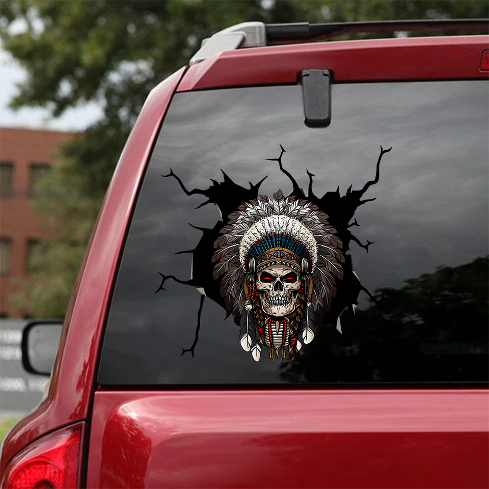 [sk1033-snf-ptd]-native-america-crack-car-sticker