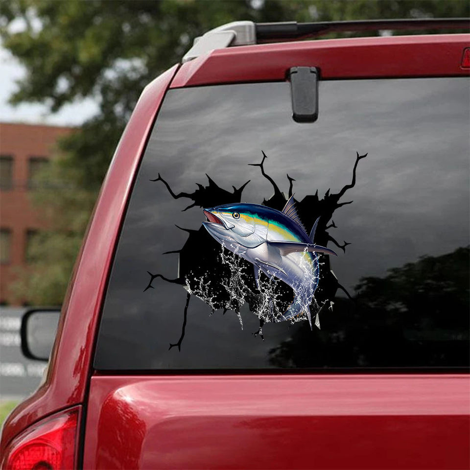 [sk1034-snf-ptd]-tuna-fishing-crack-car-sticker-fishing-lover