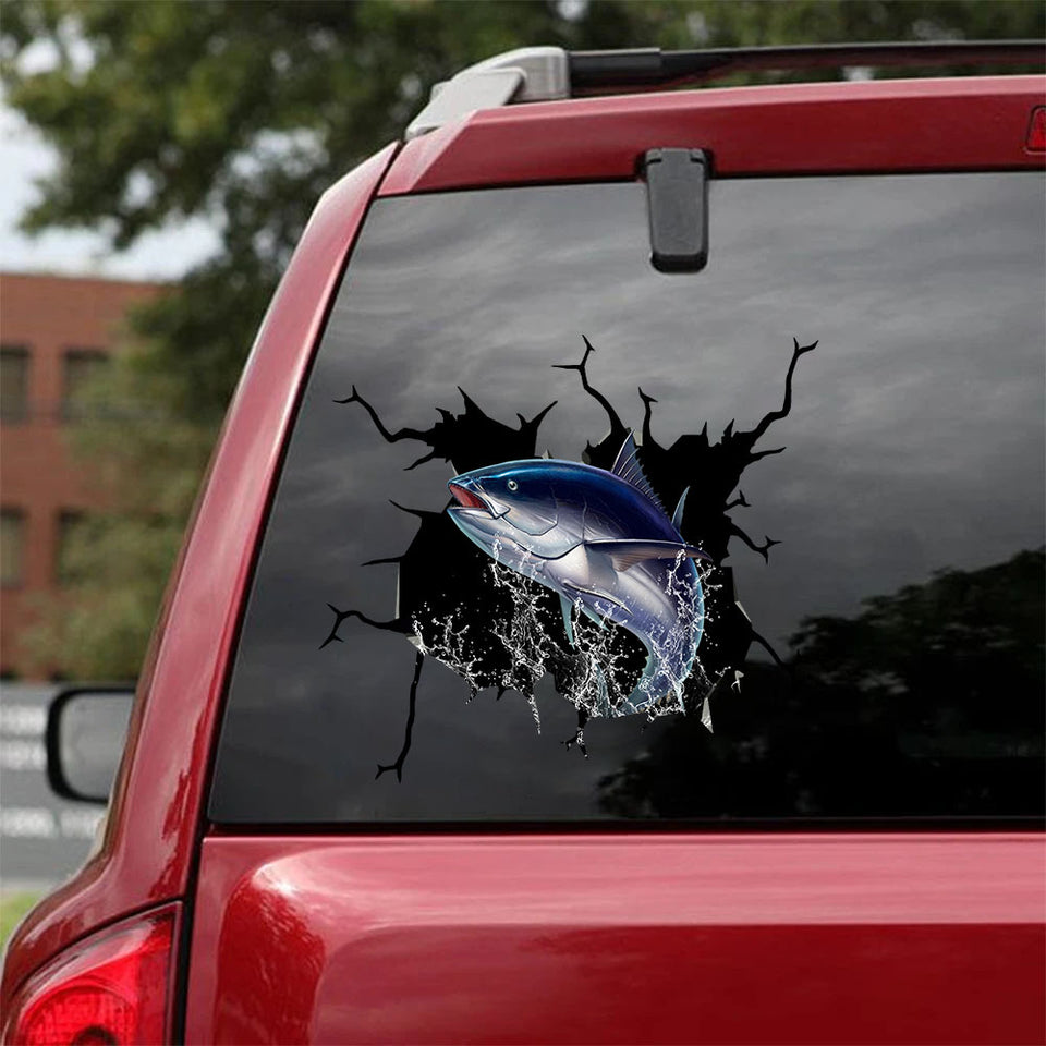 [sk1035-snf-ptd]-tuna-fishing-crack-car-sticker-fishing-lover