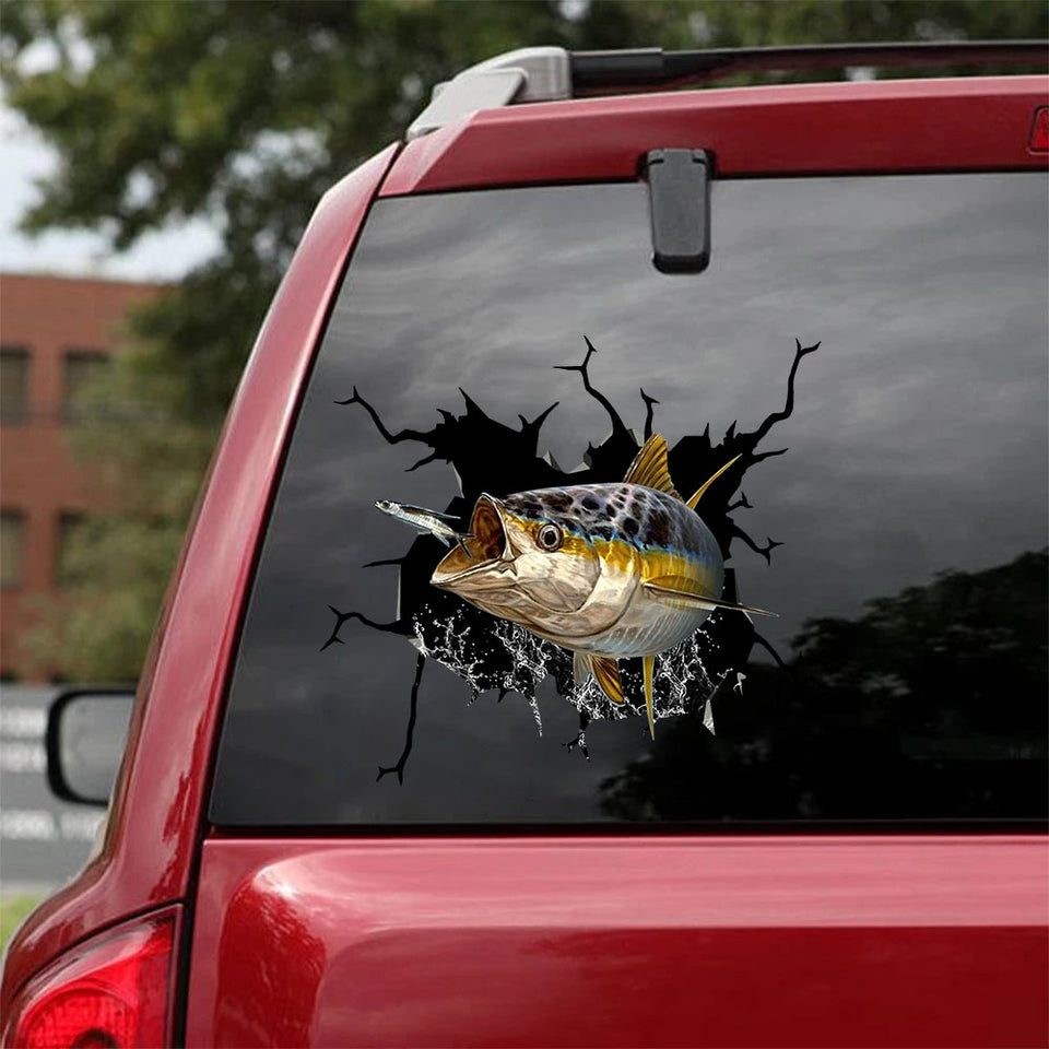 [sk1037-snf-ptd]-tuna-fishing-crack-car-sticker-fishing-lover