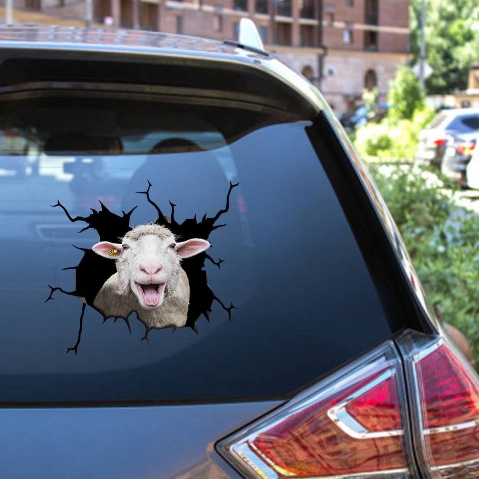Merino Wool Sheep Crack Stickers for Cars Hot Stickers Christmas